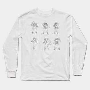 Robot Line Art Long Sleeve T-Shirt